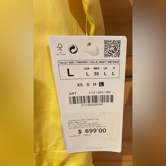 SOLD ON MERC. Zara Basics Bright Yellow Sundress size L NWT! - Picture 4 of 5
